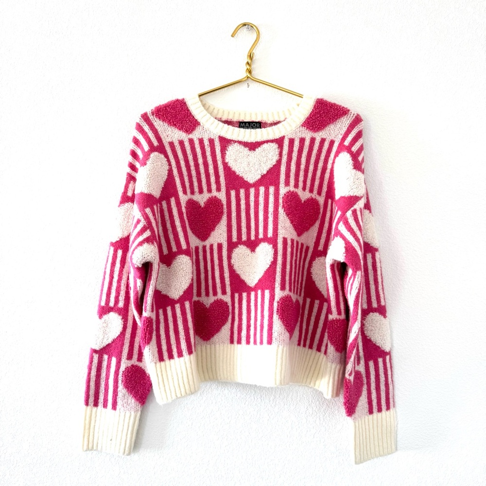 Major Label Group Heart Crewneck Sweater